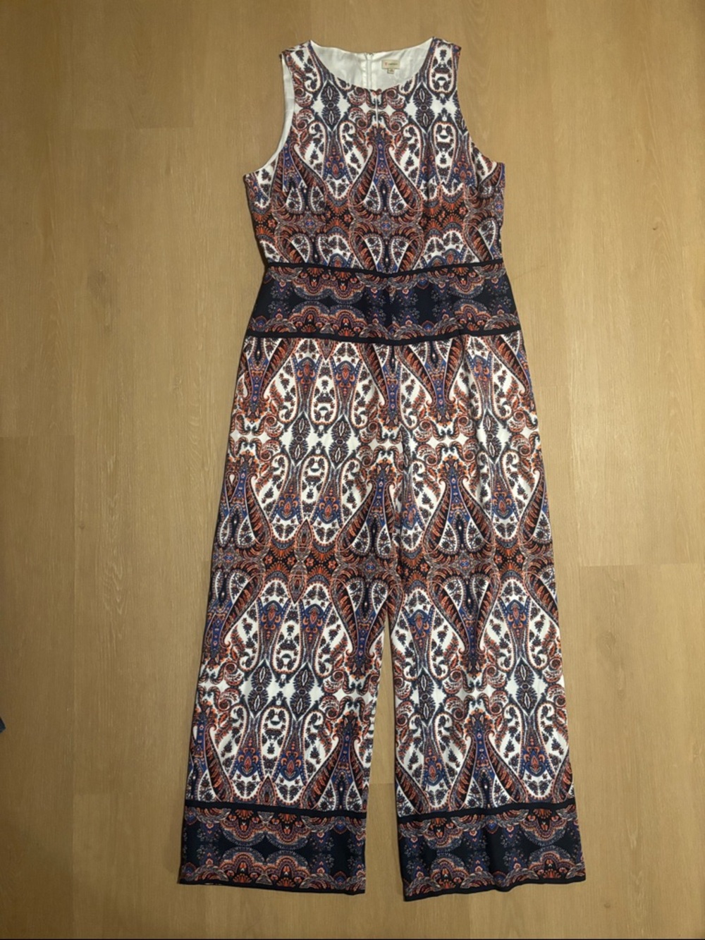 Cremieux Patterned Sleeveless Jumpsuit size 14